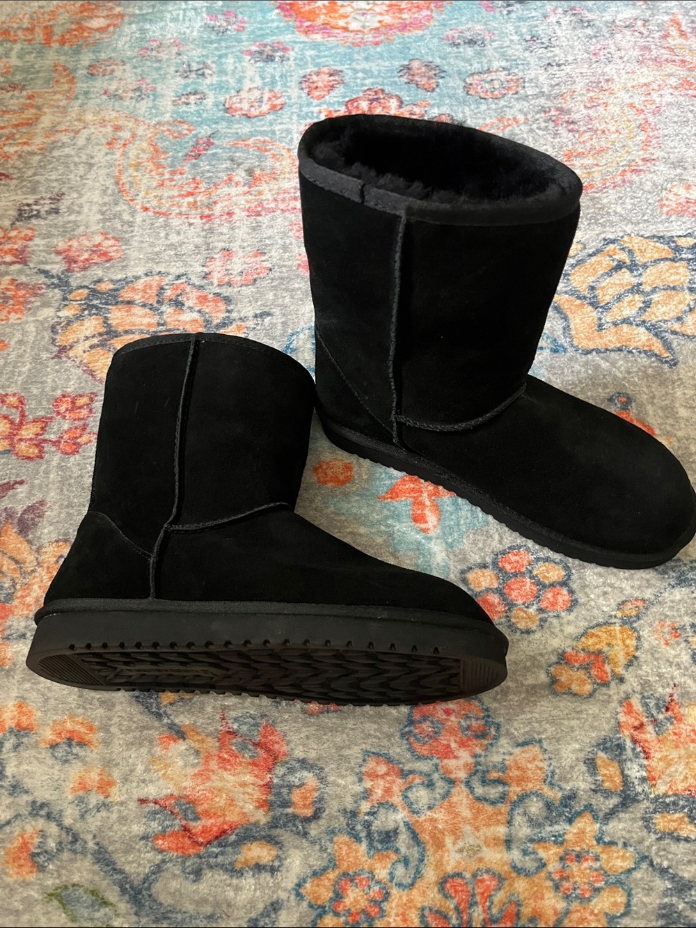 Koolaburra Black Shearling-Lined Short Boot